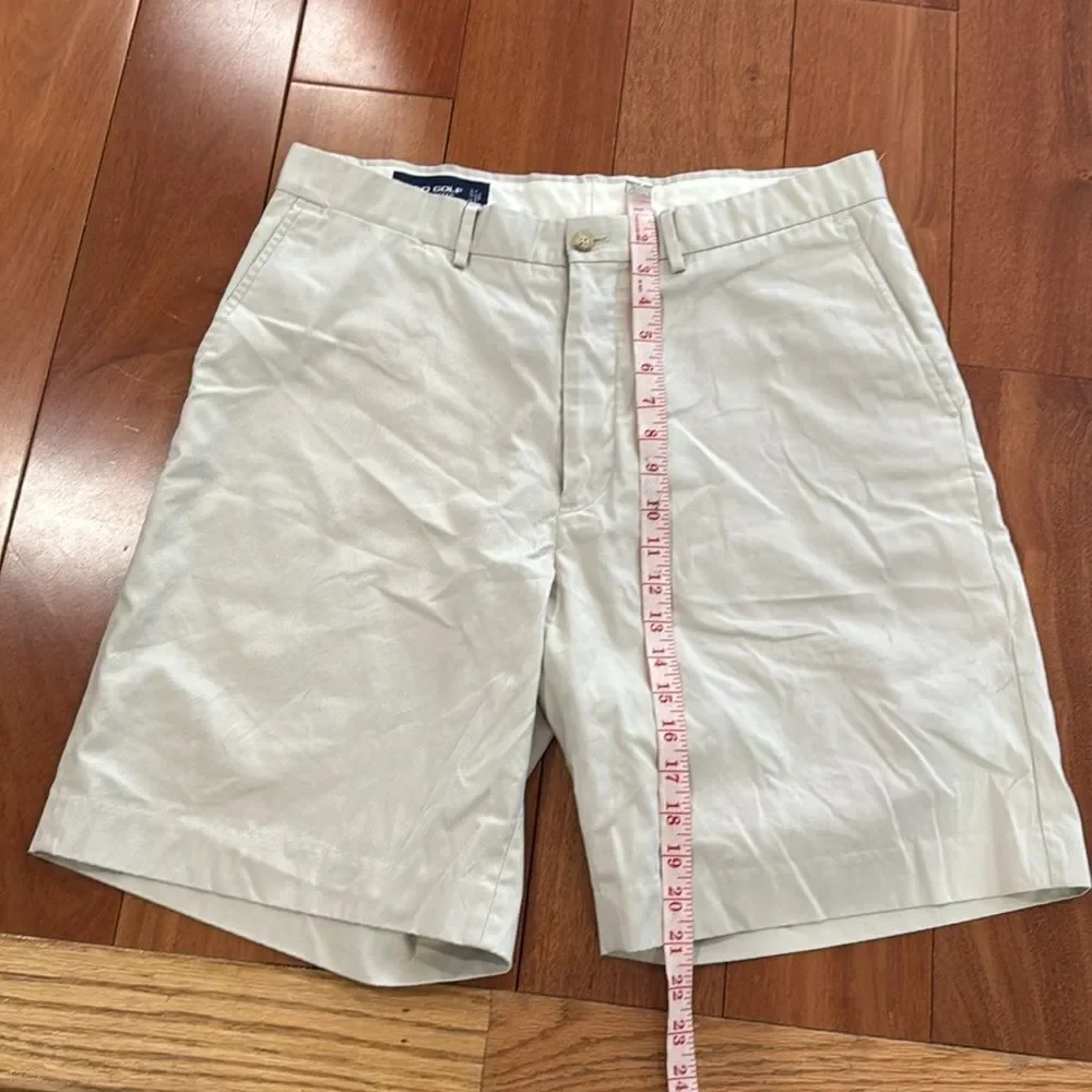 Polo Golf Ralph Lauren Men's Tan Flat Front Shorts size‎ 35 - Picture 9 of 9